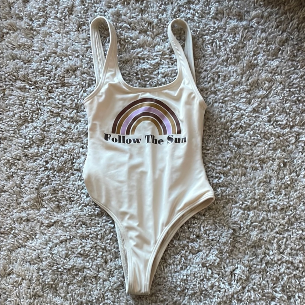 Follow The Sun Cream Swimsuit